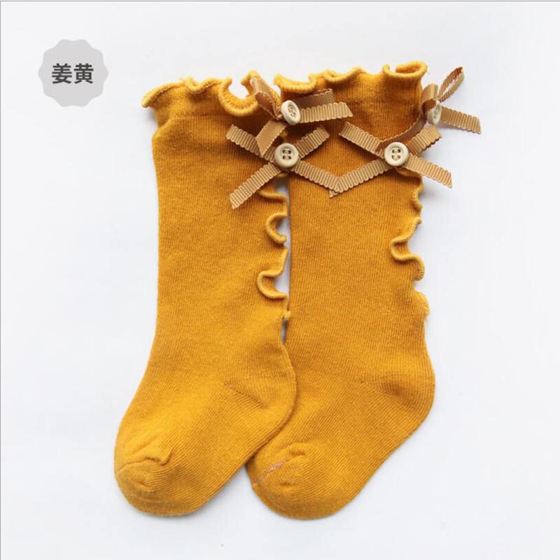 Engel baby baby meisjes kind sokken lint strik katoen zacht halve meisjes kniekous baby peuter prinses mooie kniekousen kinderen