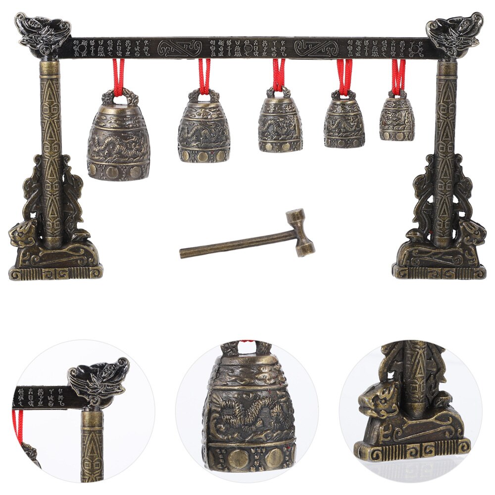 1 Set Alloy Chimes Hand Bell Musical Instrument Model Desktop Ornament