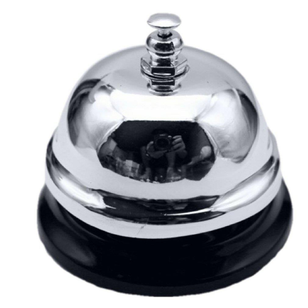 Desk Kitchen Hotel Counter Reception Christmas Craft Bell Restaurant Bar Ringer Call Bell Service Ring Home Restaurant Call Bell: silver