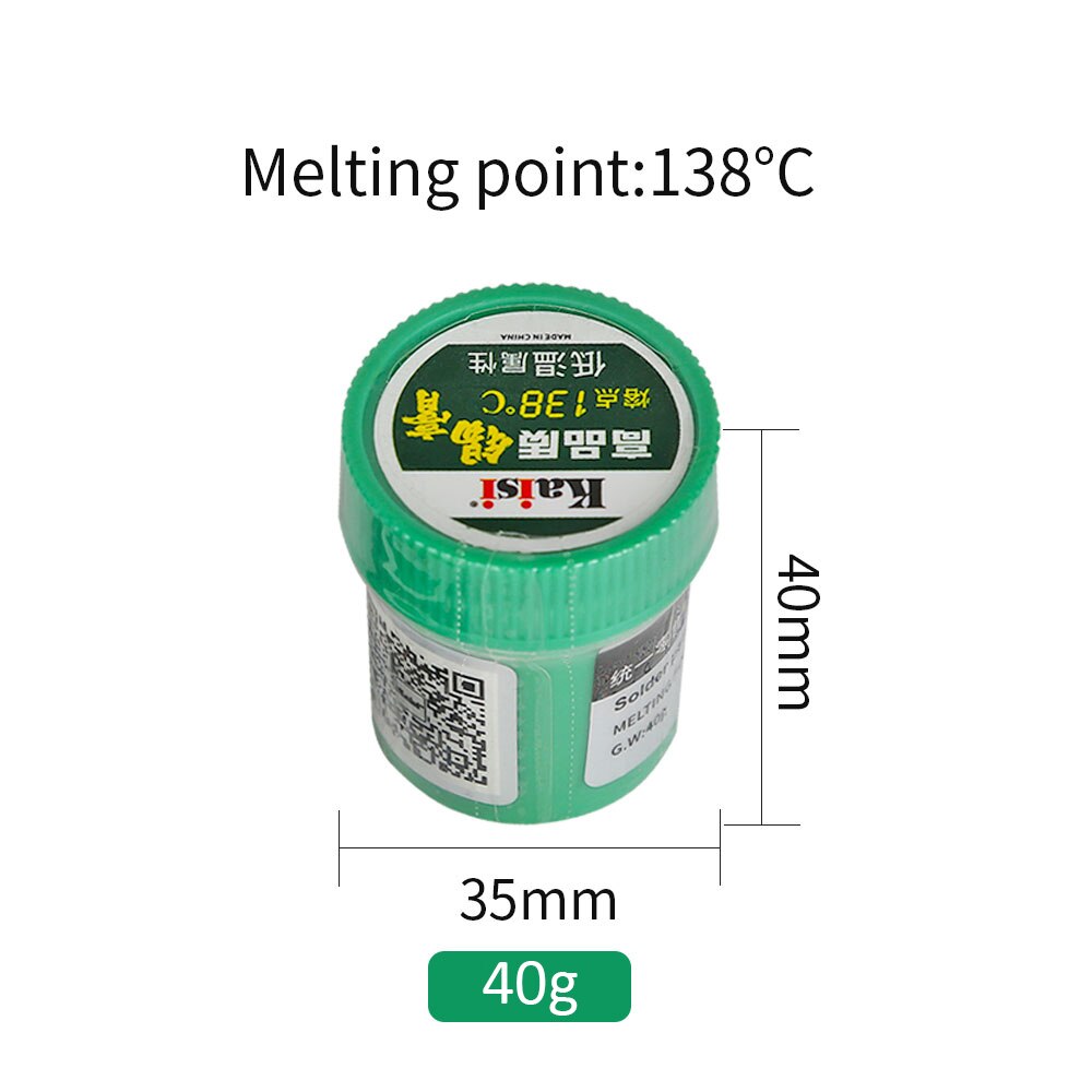 Solder Paste Flux Tin Paste Melting Point 138°C and 183°C Tin Sn63/Pb67 for Soldering Iron Circuit Board Repair BGA SMT Rework: kaisi 40g