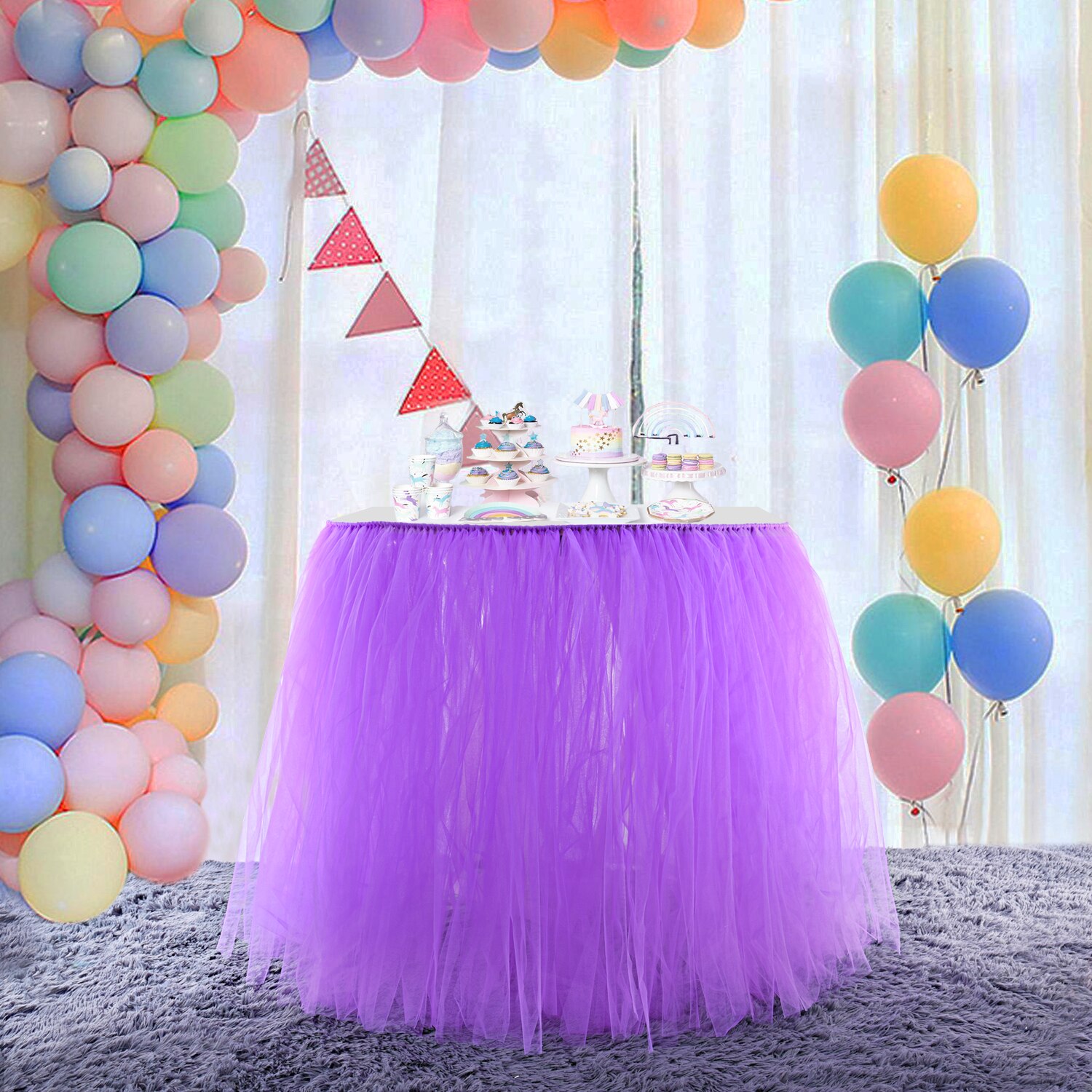 Party Tulle Tutu Table Skirts for Baby Bridal Shower Birthday Party Wedding Party Table Skirt Cover Home Decorations Supplies
