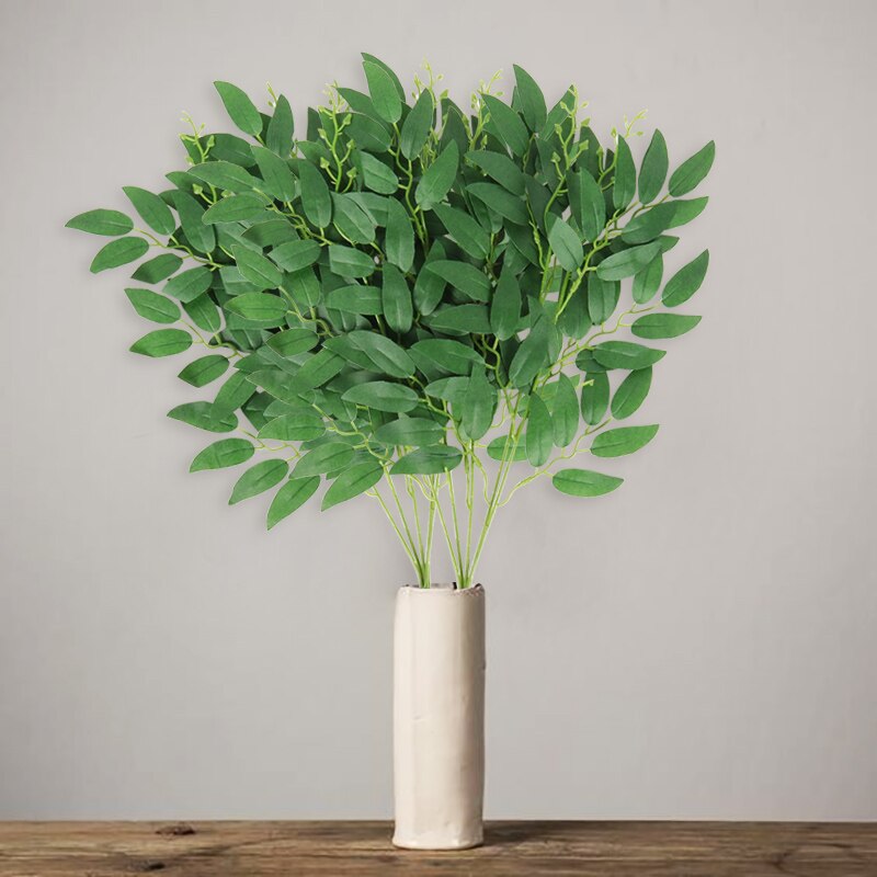 Vand græs eukalyptus plast kunstige planter palmeblad grøn plast blomst plante bryllup hjem pary dekoration bord dekorationer
