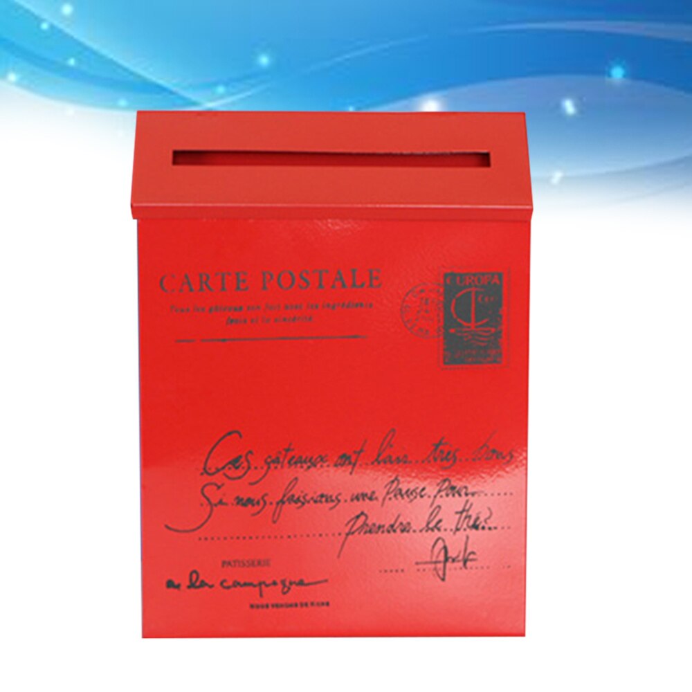 Post Box Mailbox Home Wall Decoration Ornament Photo Prop(Beige White): Red