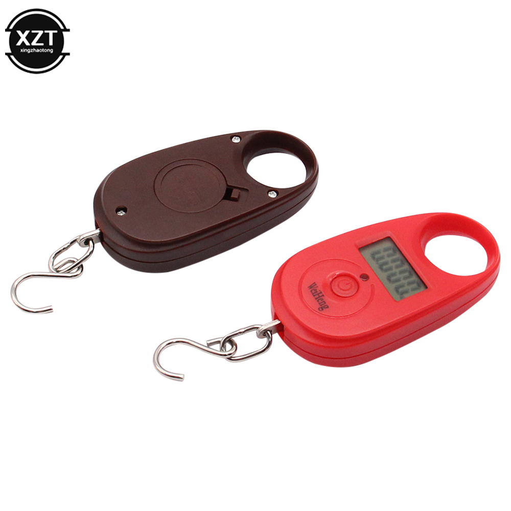 Mini báscula Digital electrónica de 25Kg y 5g, báscula electrónica para equipaje de bolsillo con peso para pesca, gancho para colgar, Mini balanza de pesaje LCD