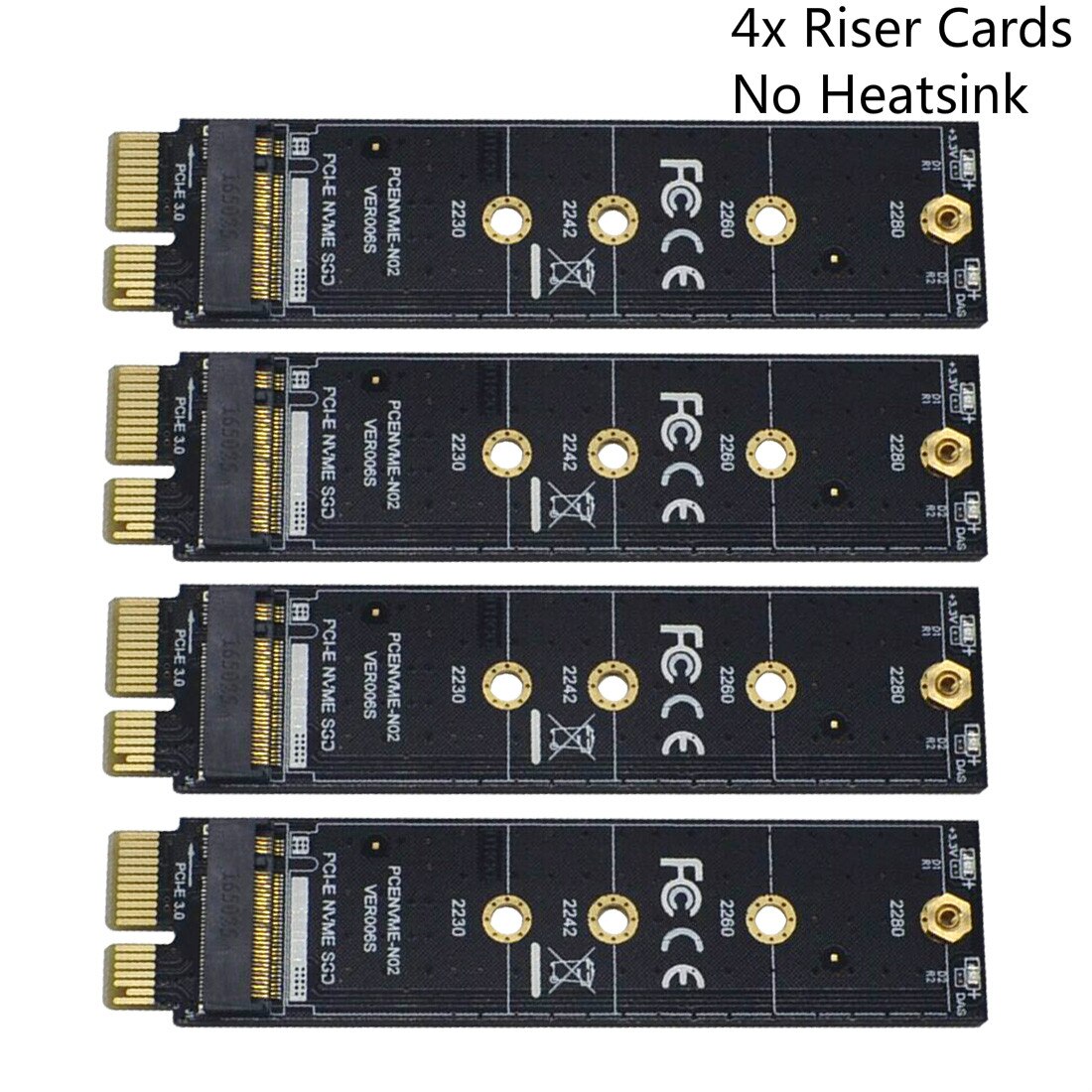 PCI-E PCI Express 3.0 X1 to M.2 M KEY Interface for NVMe SSD M.2 Riser Card Adapter Heatsink SSD 2230 2242 2260 2280 Full Speed: Green
