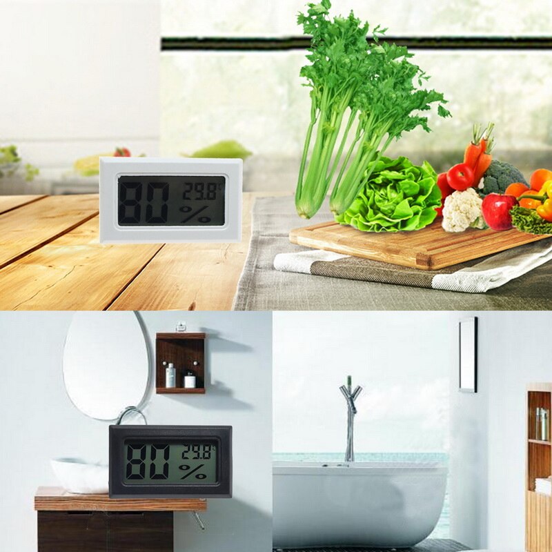 Mini digital lcd indendørs praktisk temperatursensor fugtighedsmåler termometer hygrometer bærbar måler 1pc