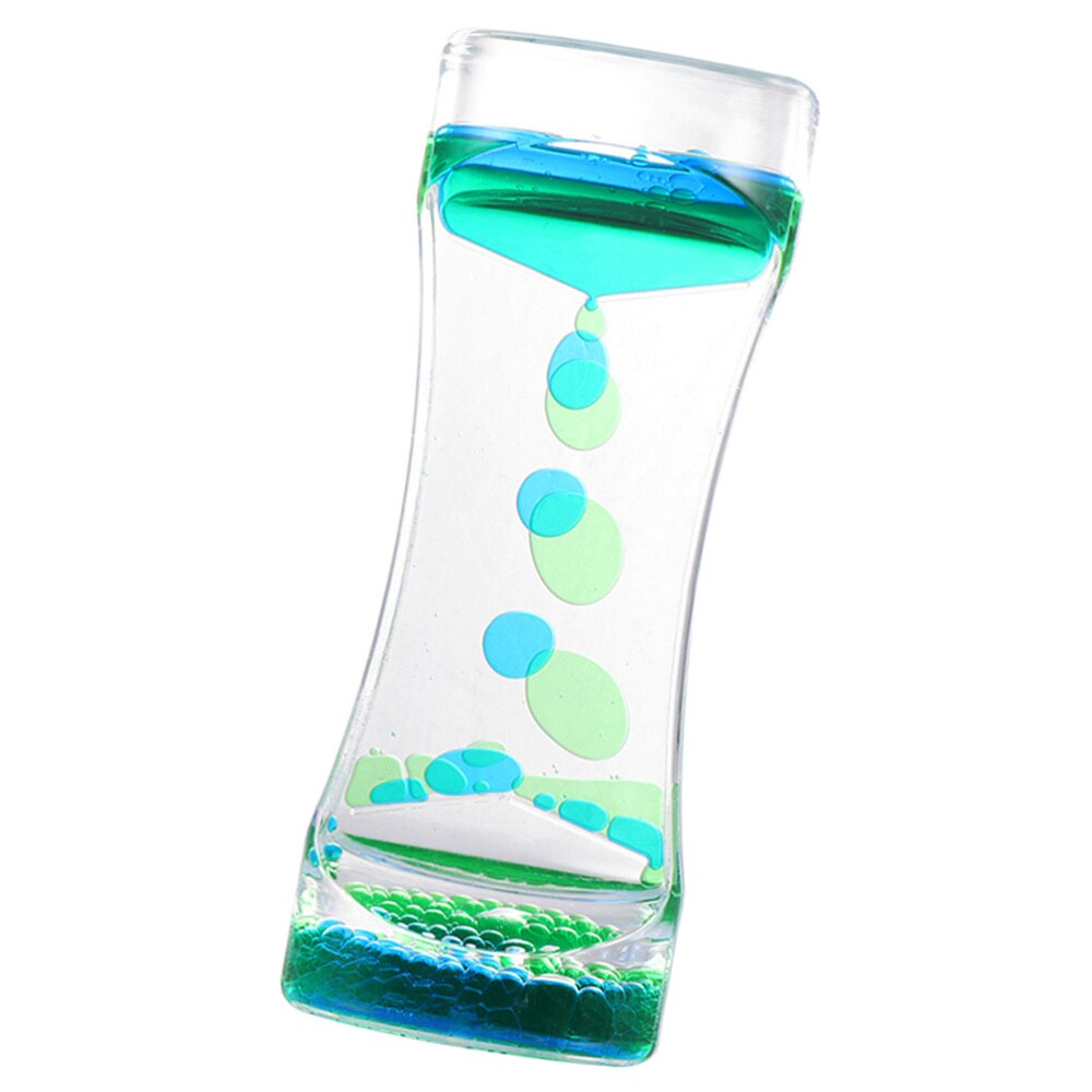 Bubble Hourglass Action Liquid Timer Desk Decor Art Craft for Home: Blue Green