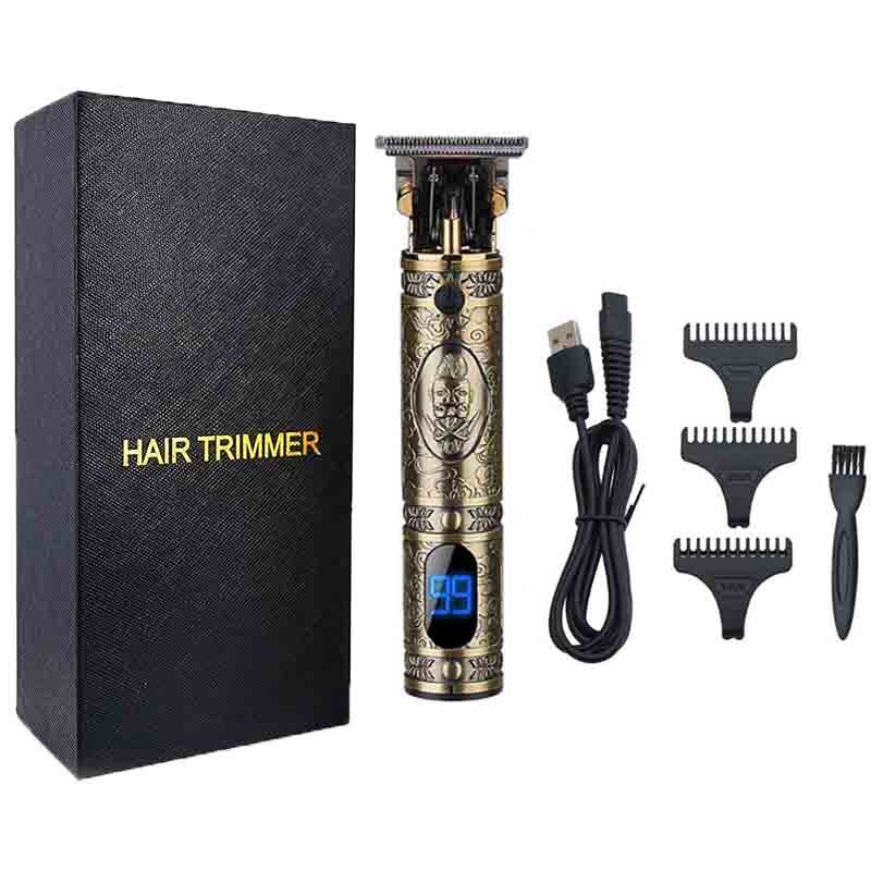 Resuxi Oplaadbare Tondeuse Met Digitale Display Alle Metalen Tondeuse Professionele Trimmer Voor Mannen Snijmachine Haar: 05 USB gold