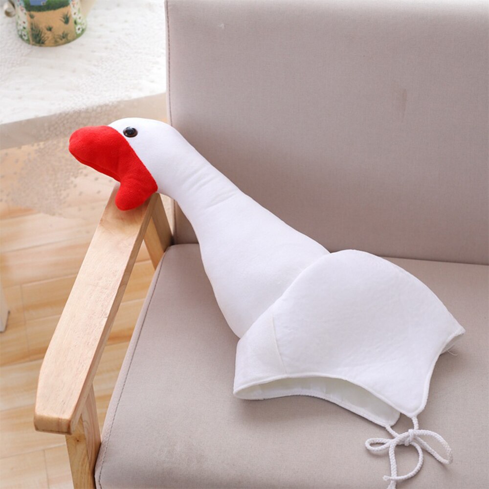 Lovely Soft Warm Long Goose Head Cap Animal Hats Earmuffs PP Cotton Filled Beanies for Women Adult Hat Photo Props