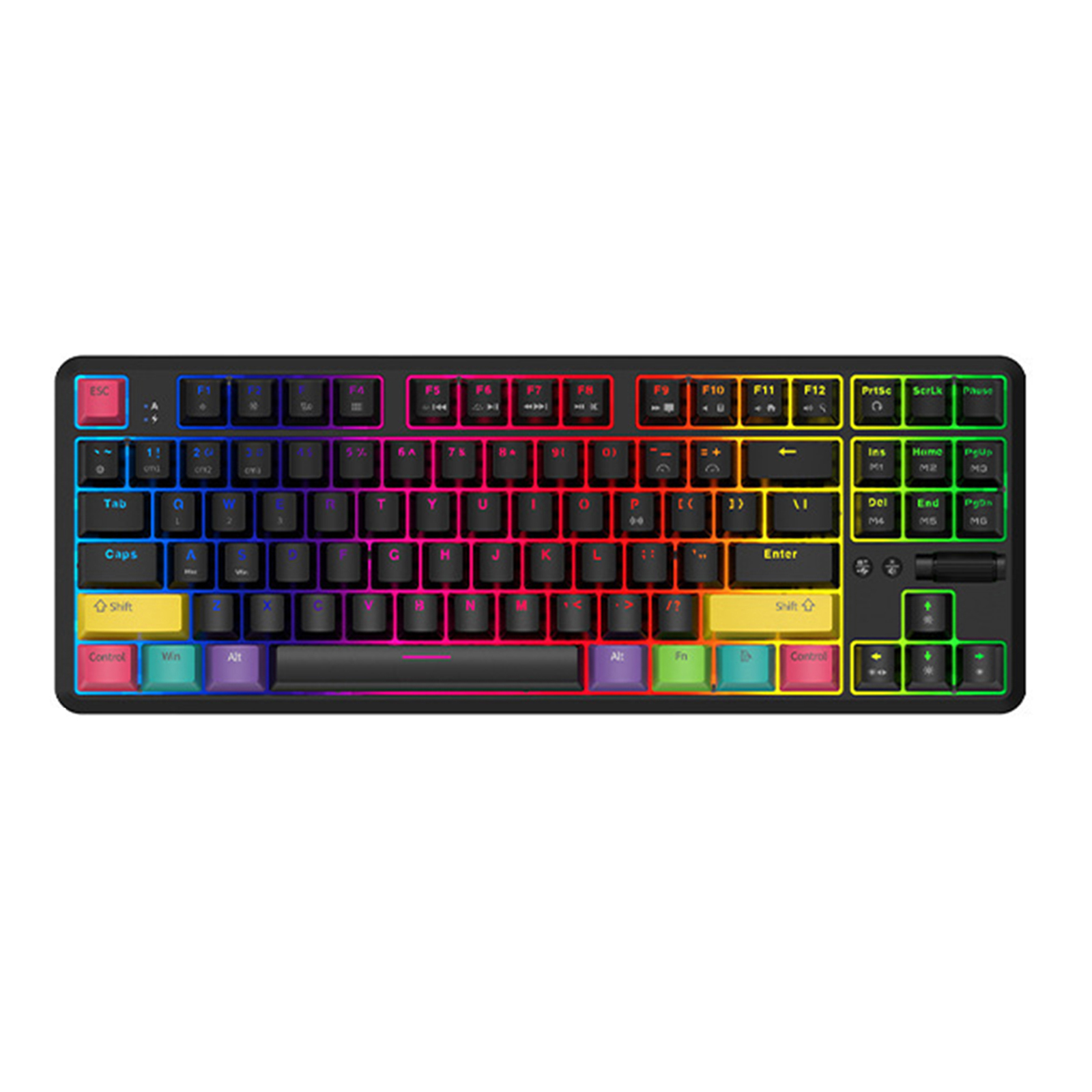 Ajazz K870T Mechanische Toetsenbord Met Rgb Backlit Draadloze Bluetooth Gaming Toetsenbord Pbt Keycaps 87 Toetsen: Ajazz K870T Black / bruin schakelaar