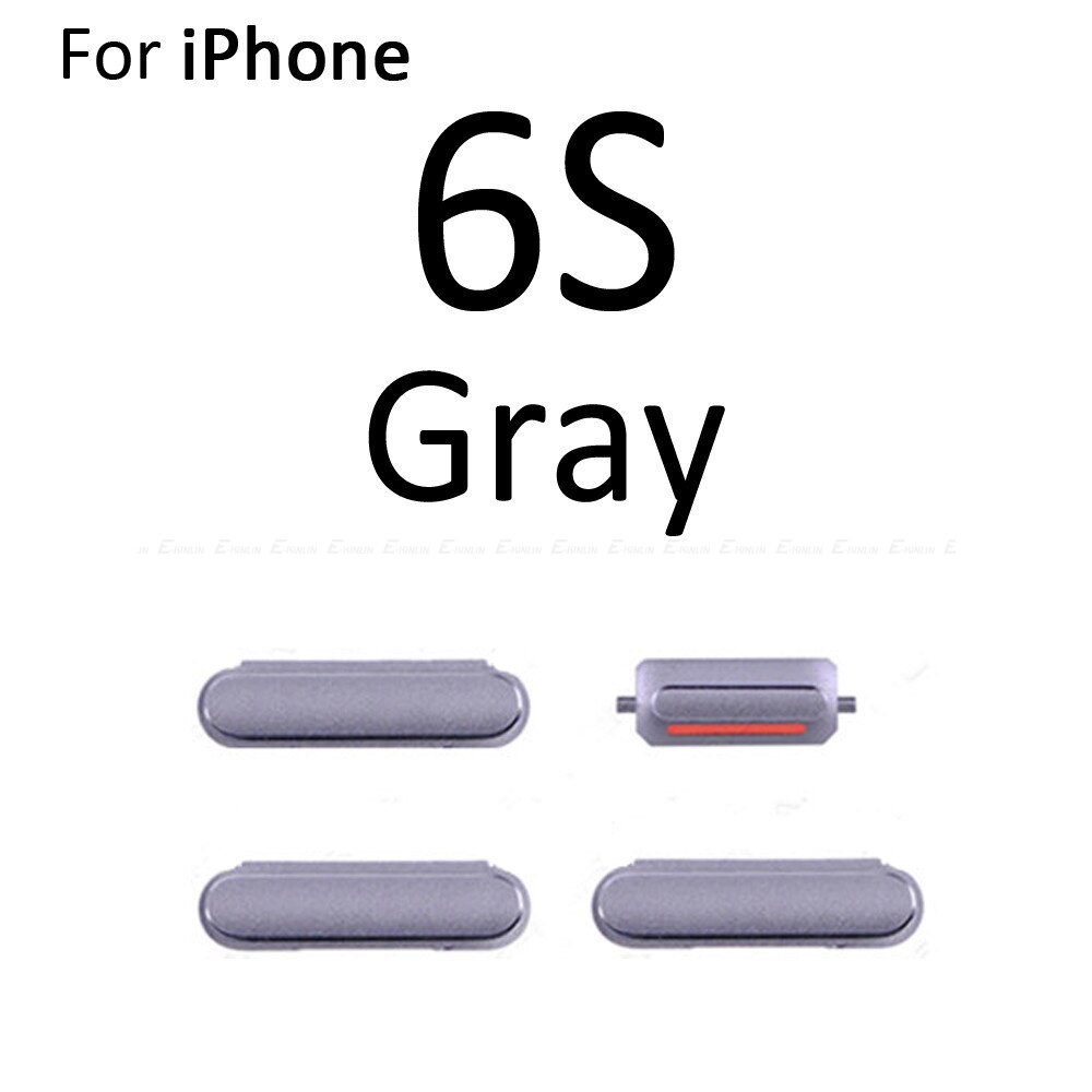 Gran venta botón lateral 4 en 1 para iPhone 6 6S Plus interruptor de volumen de bloqueo de encendido y apagado Botón de tecla silenciosa conjunto completo: For iPhone 6S Gray
