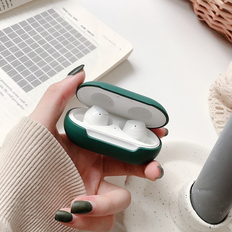 Earphone Case For Samsung Galaxy Buds + Cases Full Cover Hard PC Anti Wireless Bluetooth Earphone Protective Charging Funda: Dark Green