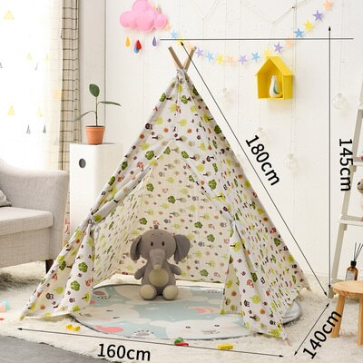 Play Tent Wigwam Child Toy Teepee Room Decoration Portable 1.8M Children's Tents Tipi Play House Kids Cotton Canvas Indian: 3