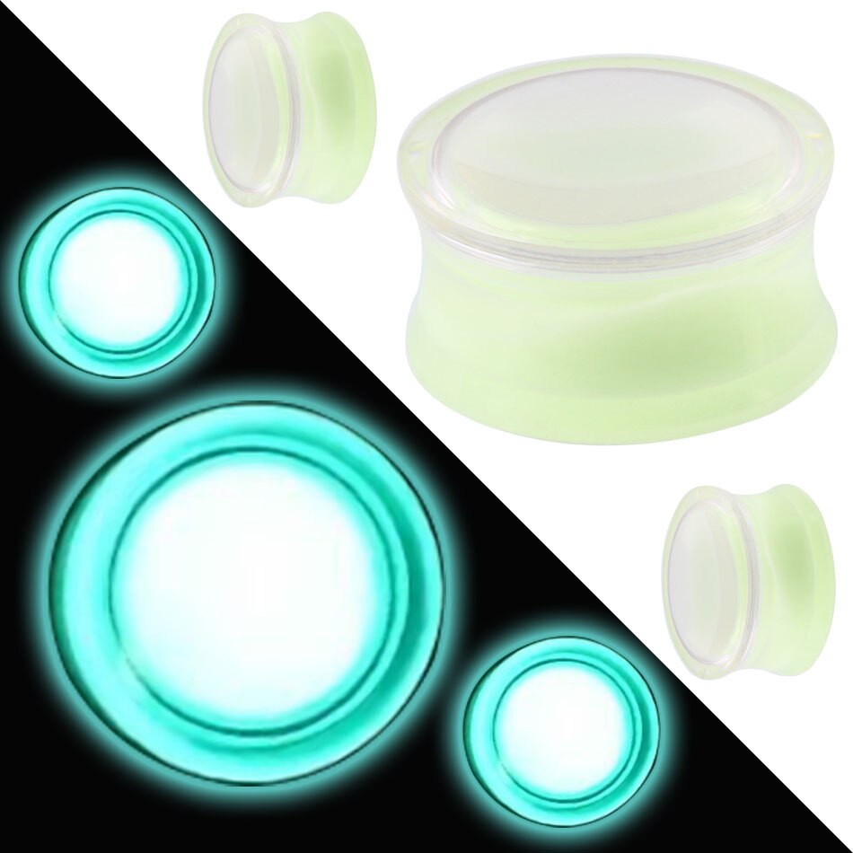 2 stks Lichtgevende Oor Tunnels Piercing Dunne Siliconen & Acryl Clear 6-25mm Flesh Oor Piercing Stroom Vloeistof oor Tunnels Piercing