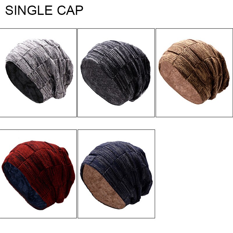 2pcs Ski Cap And Scarf Cold Warm Leather Winter Hat For Women Men Knitted Hat Bonnet Warm Cap Skull Beanies