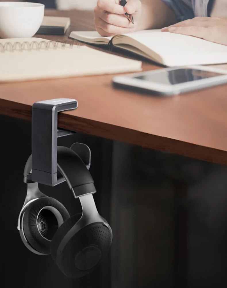 Kopfhörerständer unter dem Schreibtisch 360° ° Rotierende Clip-an unterstützt Kopfhörer Anzeige Gestell Spielen Headset Aufhänger Haken Organizer (kein Locher)