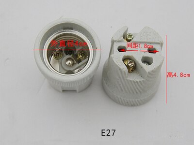 2pcs E27 Ceramic Lamp Cap Screw E40 Lamp Holder Pottery and Porcelain E14 Bases for Ceiling Lamp Retrofit: H  E27 H48mm copper