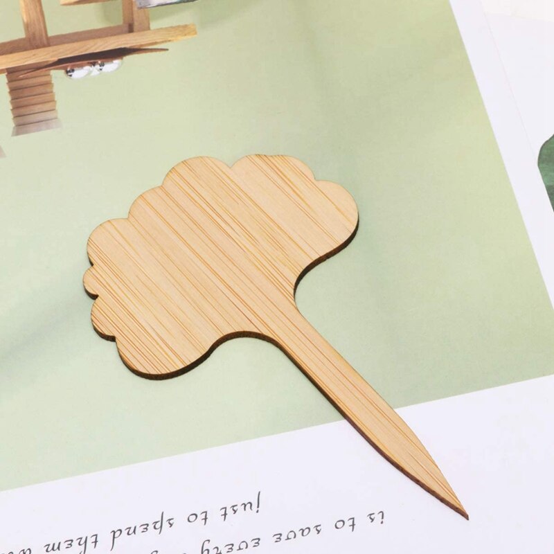 60 stuks houten plantenlabels, boomvormige plantenlabels, tuinlabels voor zaden, potkruiden, bloemen en groenten