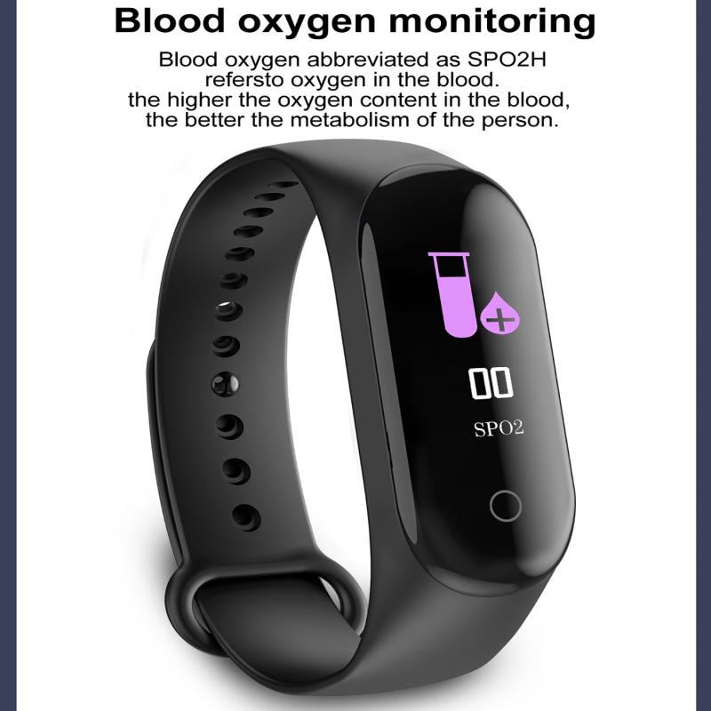 Smart Bracelet Pedometer Fitness-Tracker Blood-Pressure-Monitor Smart-Band Sport M4 Waterproof Smart Watch Smart Electronics