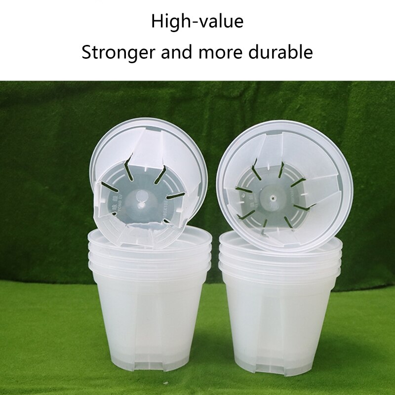 Clear Bloempot Planter Cactus 12/15/18Cm Duurzaam Pp Transparante Bloempot Orchidee Pot Met Gaten voor Thuis Bureau