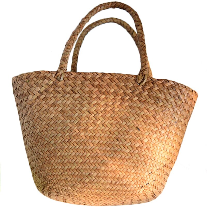 Casual Borsa di Paglia Naturale di Vimini Sacchetti di Tote Delle Donne Intrecciato Borsa per Il Giardino Fatti a Mano Mini Rattan Intrecciato Borse: Default Title