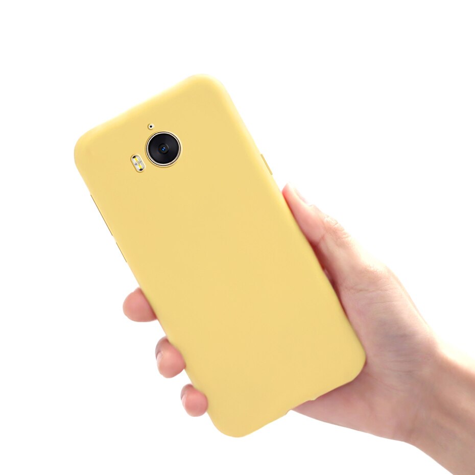 Phone Case For Huawei Y5 Mya-l22 Mya-u29 Huawei Y6 Case Silicone Soft Candy Color Back Cover For Huawei Y5 Case: Huawei Y6 2017 / Yellow