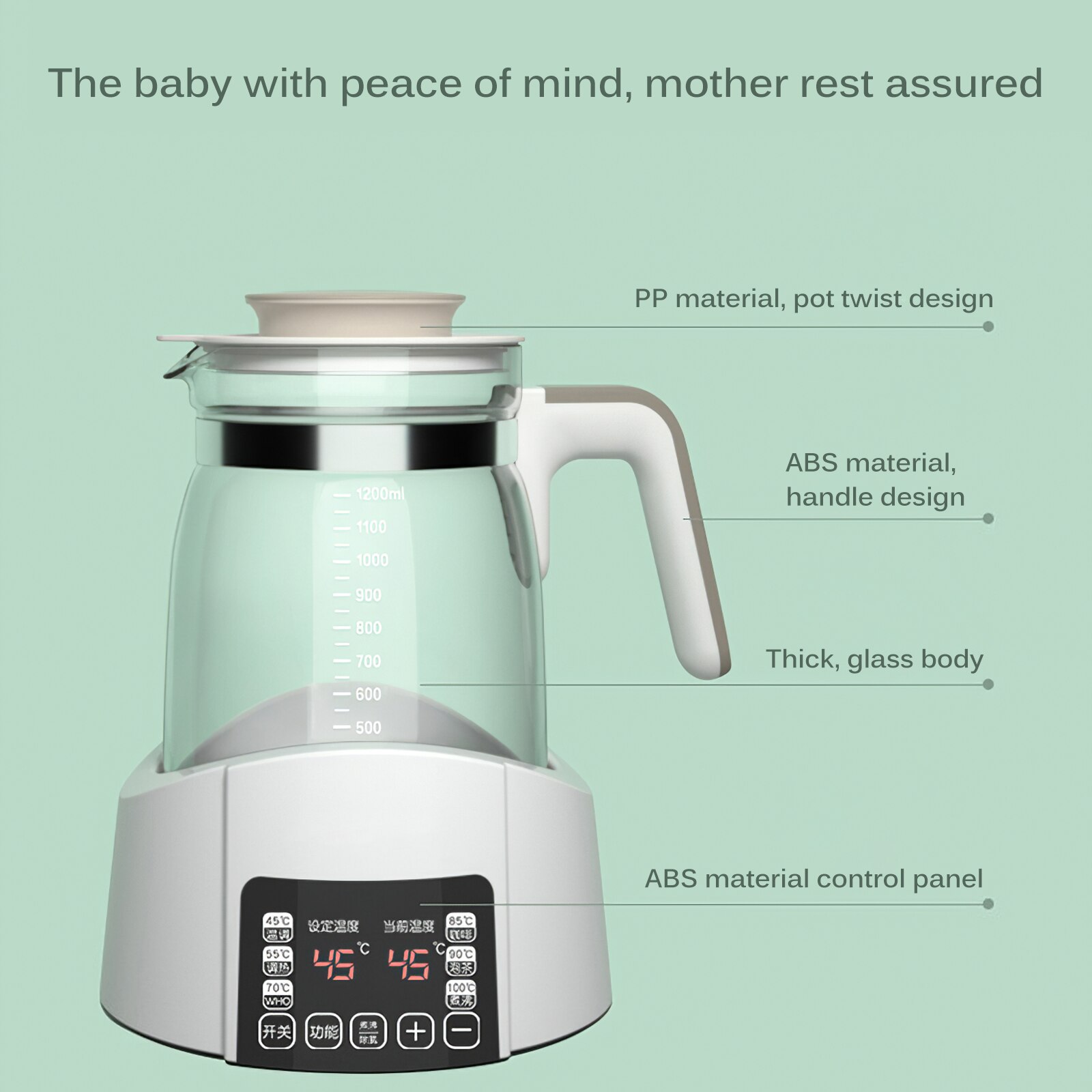 220v konstant varme elkedel sundhedskande baby smart mælk termostat konstant temperatur vand varmere te maker