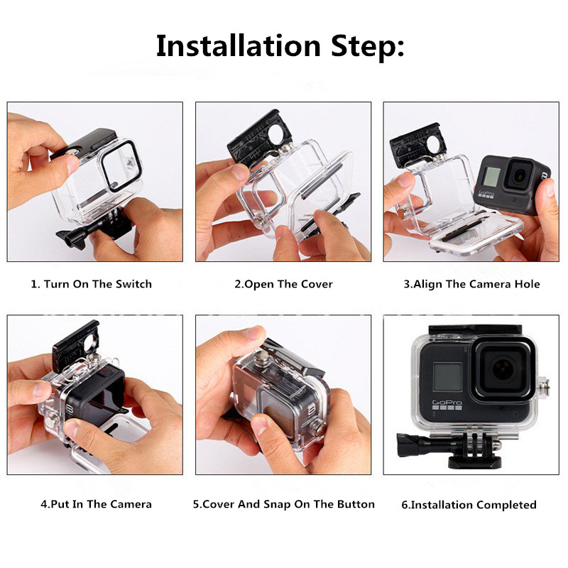 60M Waterproof Case For GoPro Hero 13 12 11 10 9 Underwater Diving Housing Cover for Go Pro Hero 9 10 11 12 13 Accessories