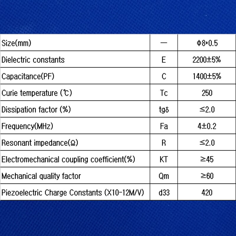 Ultrasonic Piezoelectric Ceramic Disc 8*0.5mm-PZT5 Piezo Discs PZT Crystals Sensor Elements Chips Cleaning Transmitter Chips