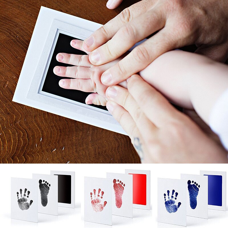 Kit de impresión de huella de mano para bebé recién nacido, almohadillas de tinta no tóxicas, seguro, recuerdos para niños, accesorios para el cuidado del bebé