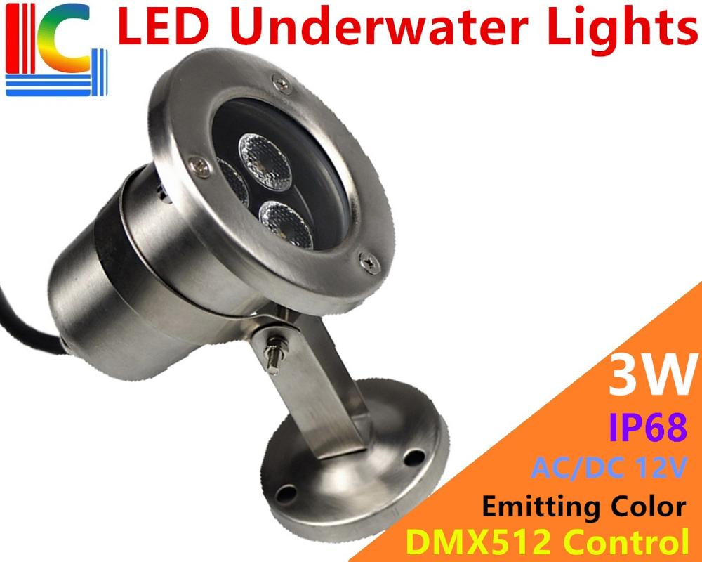 3w led undervandslys vandtæt akvarium lys til dam pool vandoverflade valgfri enkelt farve rgb dmx 512 led pool lys: Dmx 512 / Rød