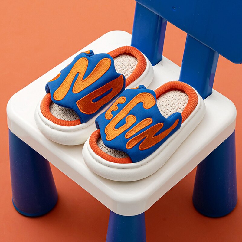 Zapatillas de algodón transpirables para niños y niñas, zapatos divertidos de interior, para el hogar, para primavera