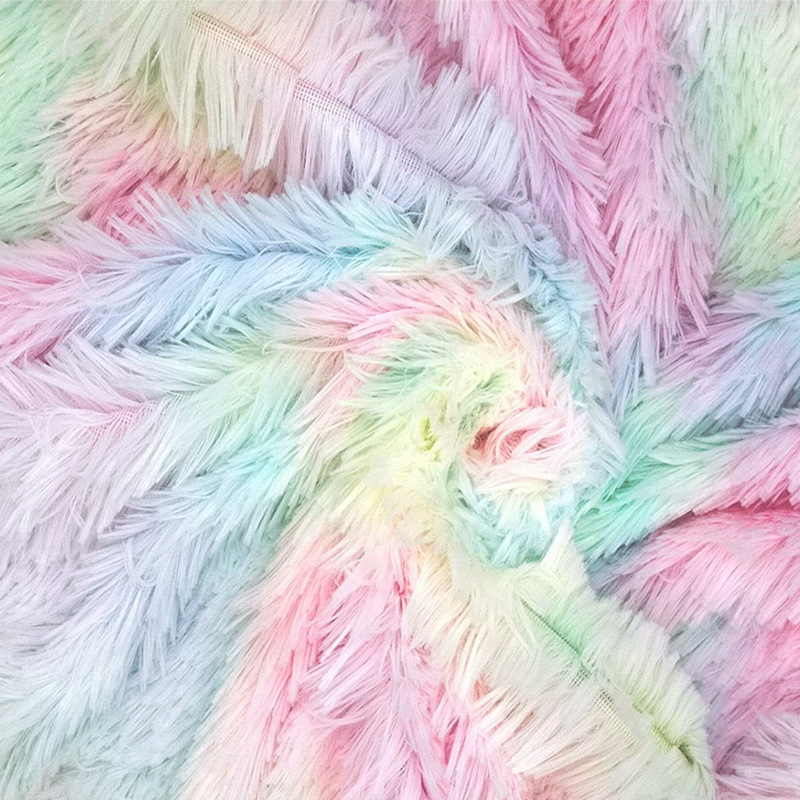 165*100cm gradient tie-dye tæppe pv fløjl hjem tekstil pet kennel faux plys pels stof til frakke pudebetræk krave: D