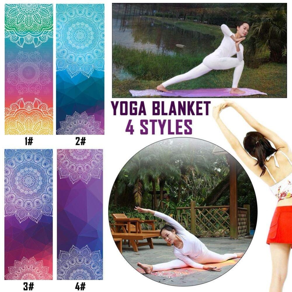 Yoga Deken Mandola Print Dikke Antislip Pilates Workout Oefening Gym Thuis Yoga Mat Handdoek Sit-Ups Camping picknick Matten 183*68Cm