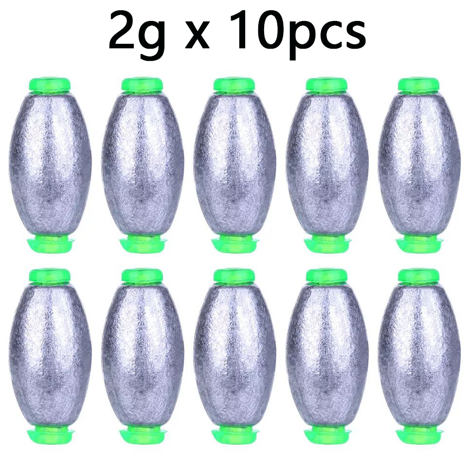 Pesas de pesca de 2g-30g, accesorios de pesca de carpa, 5/10 piezas: 10pcs 2g