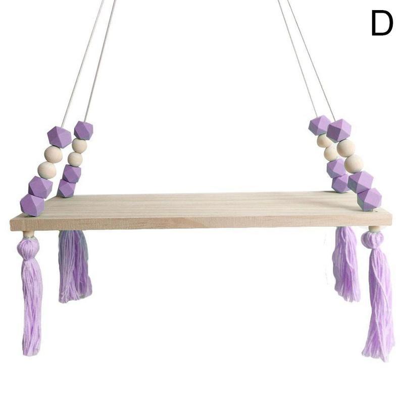 Nordic Stijl Opslag Display Plank Houten Plank Muur Opknoping Ornamenten Kwastje Kralen Hanger Voor Kinderkamer Decoratie Foto Props: D