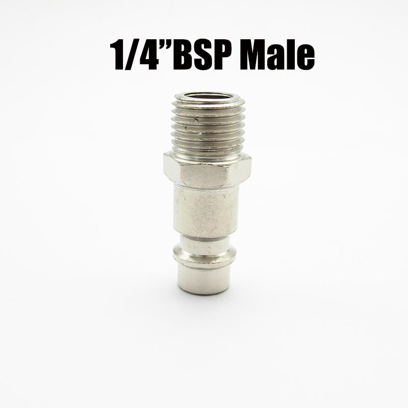 Adaptador de conector rápido para compresor de aire, accesorio neumático de lengüeta de manguera de 1/4 ", 3/8", 1/2 ", BSP x 6/8/10mm: Plata
