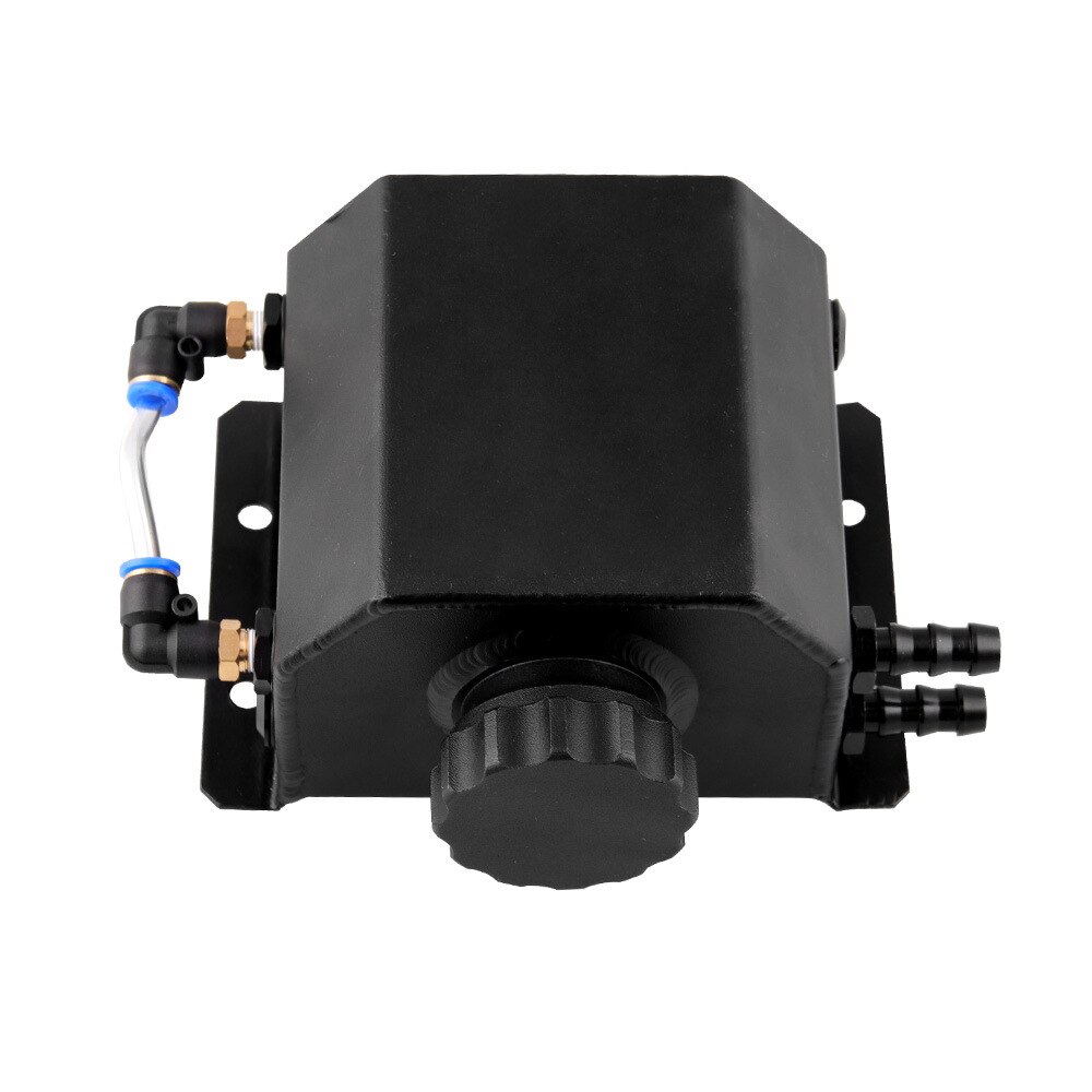 Récupérateur D'huile Universel En Alliage Aluminium Noir - Avec Filtre Inox & Accessoires 2 Ports - Pour Moteur Propre