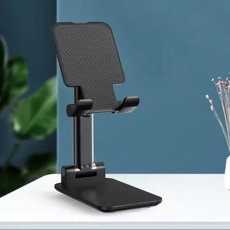 Desk Mobile Phone Holder Stand For iPhone 16 iPad Xiaomi Adjustable Desktop Tablet Holder Universal Table Cell Phone Stand: black