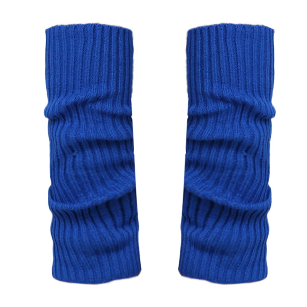 Lolita japonesa-Calentadores de piernas para niña, Bola de lana tejida, cubierta para pies, calentador de piernas, calcetines, Otoño e Invierno: Azul