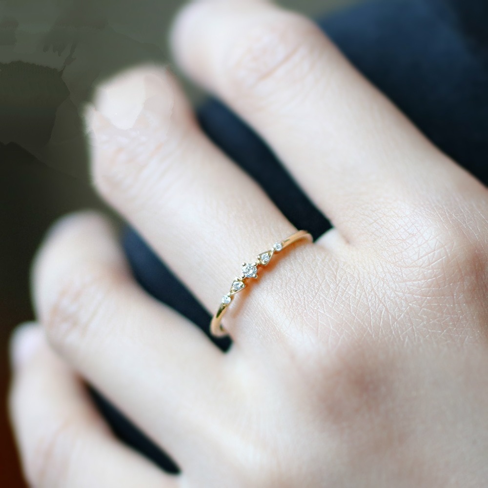 Vintage Vrouwen Gold Filled Ring Dainty Exquisite Verzilverd Leuke Kleine Eenvoudige Bloem Ringen Meisjes Sieraden