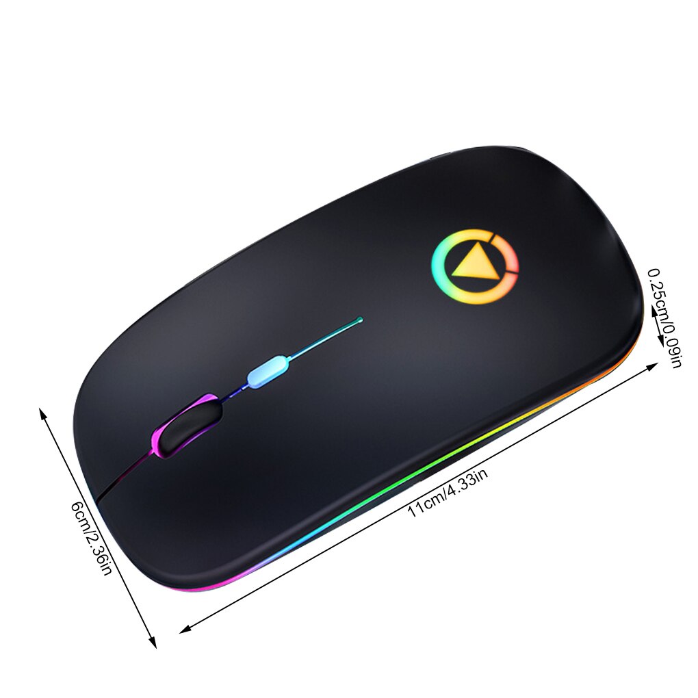 RGB Wireless Mouse Computer Mouse Silent Ergonomic Rechargeable Mice with LED Optical Backlit USB Mice for PC Laptop