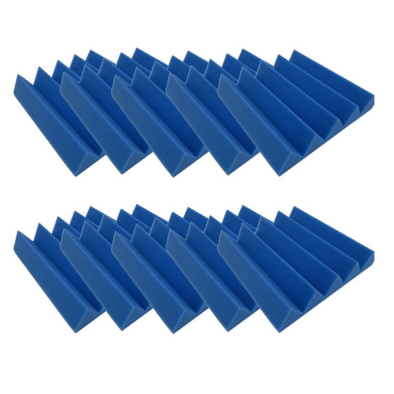 10 Pcs Wedges Sound Absorbing Studio Foam Tile Panel 25x25x5cm for Music Room: Blue