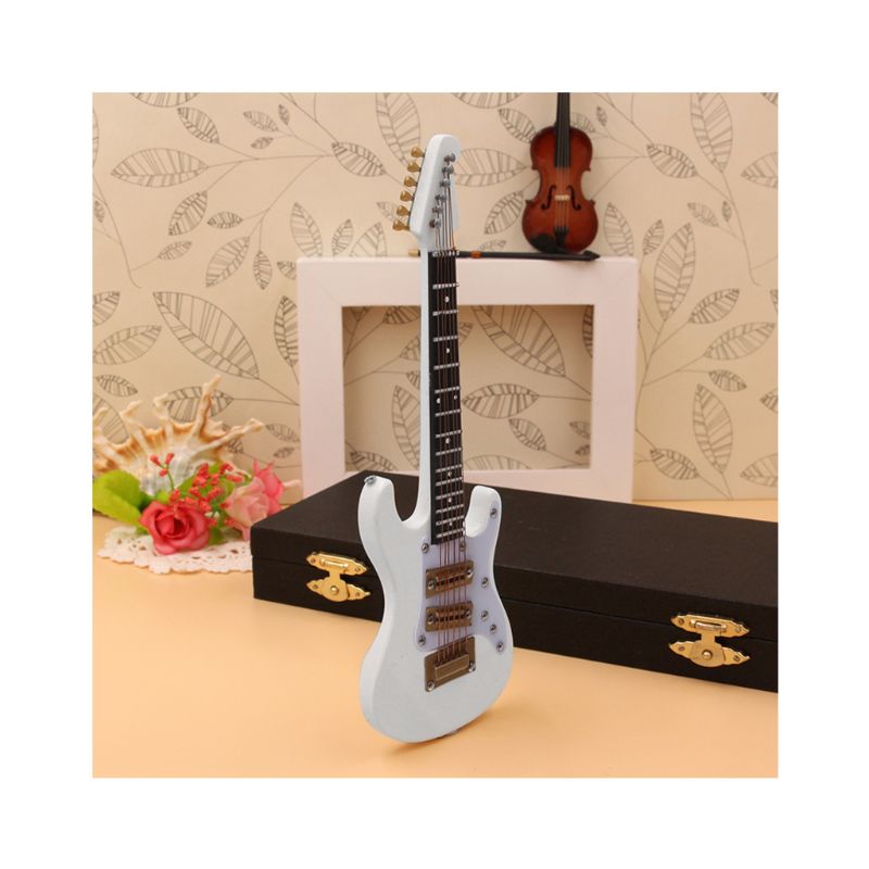 10Cm Miniatuur Elektrische Gitaar Replica Met Doos Stand Muziekinstrument Model