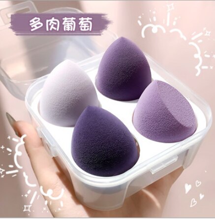 Beauty egg set makeup egg 8 sponge makeup egg puff oblique cut gourd water droplets wet and dry face makeup puff sponge: Color 05