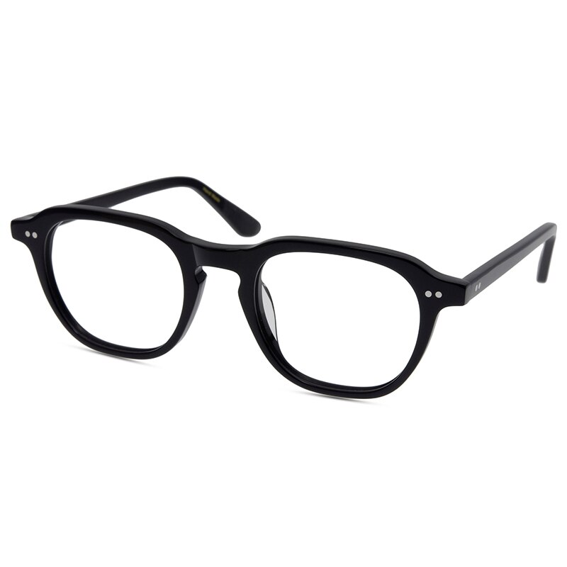 Acetaat Brillen Originele Japan Handgemaakte Hele Jelly Kleur Frame Hand Klinknagel Billik Eyewear: Black