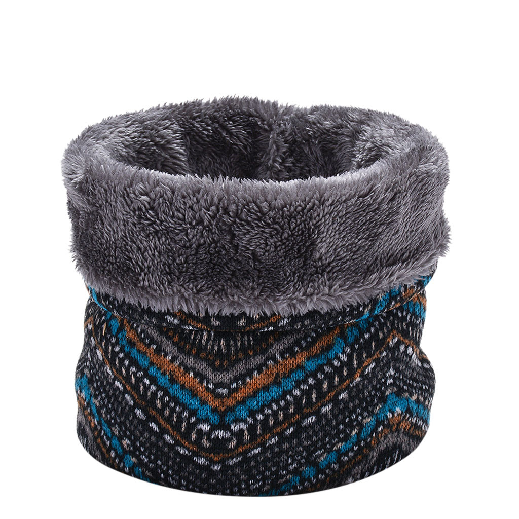 Winter Warm Brushed Knit Neck Warmer Circle Go Out Wrap Cowl Loop Snood Shawl Outdoor Ski Climbing Scarf For Men Women#p3: G