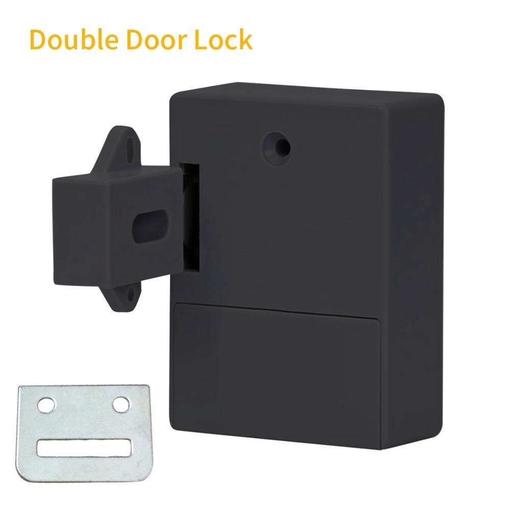 Smart Sensor Cabinet Lock Adhesive Hidden Drawer Lock Shoe Cabinet Wardrobe Inductive Digital Lock for Double-opening Door