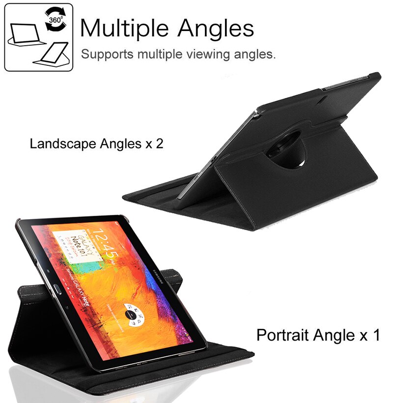 For Samsung Galaxy Tab Pro 10.1 inch T520 T525 T521 Note P600 P601 P605 Tablet Case 360 Rotating Bracket Leather Cover