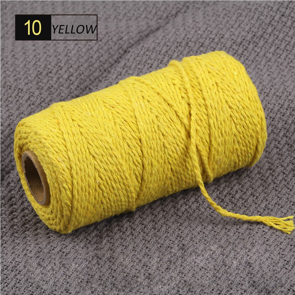 2mm 100M Colorful Thread Cord 100% Cotton Twisted Craft Macrame String DIY Home Textile Wedding Decoration Accessories: 10